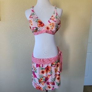 Alex Marie Floral Swim Skirt Set, Size 14